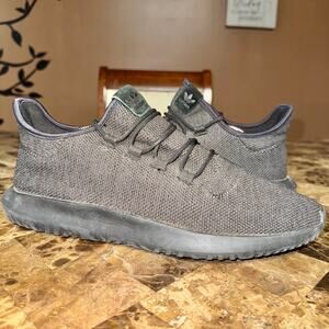 Adidas Gray and Black Athletic Shoes with Tubular Design